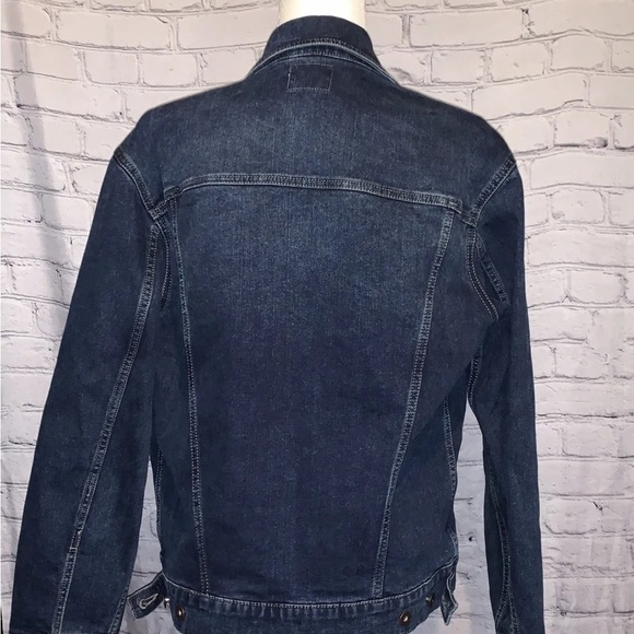 NWT Wrangler Authentics Denim Jacket Men’s Sz M Stretch Blue Button Up Lined - Picture 3 of 4